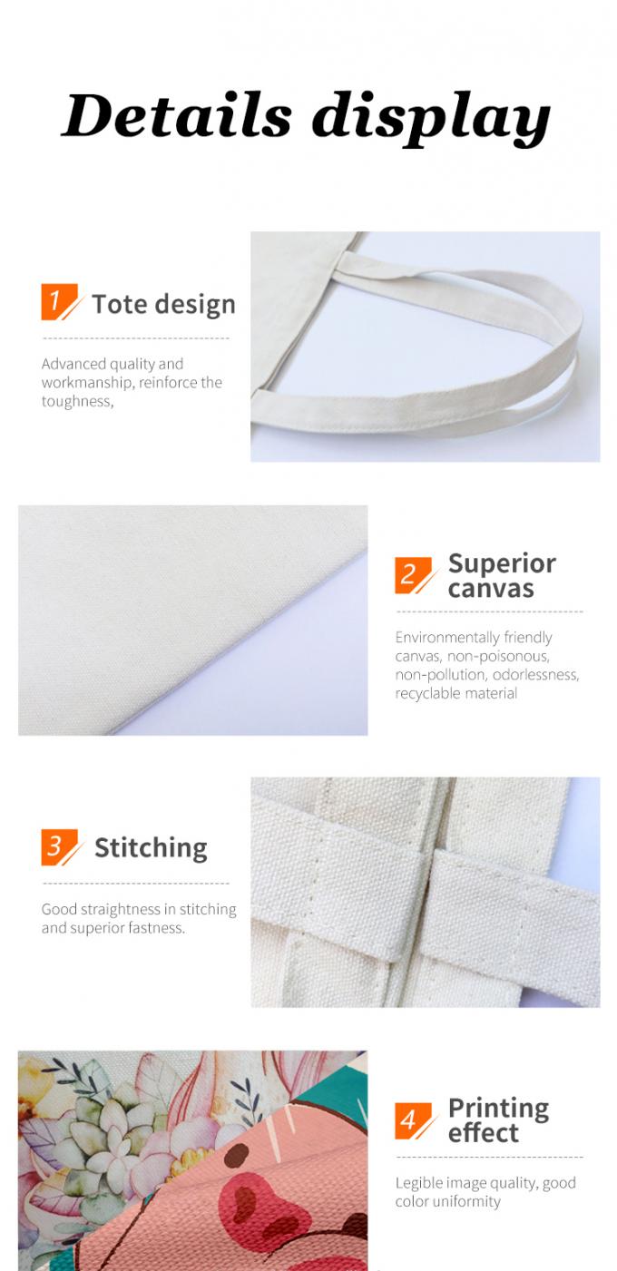 6oz Calico Cotton Fabric Bag Eco Friendly Tote for Shopping (상권용 에코 친화적인 토트) 5